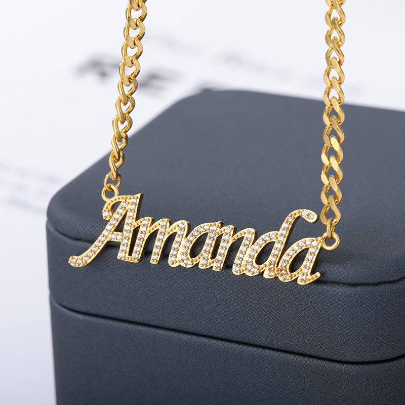 “Be You”  Personalized  Crystal Name Necklace