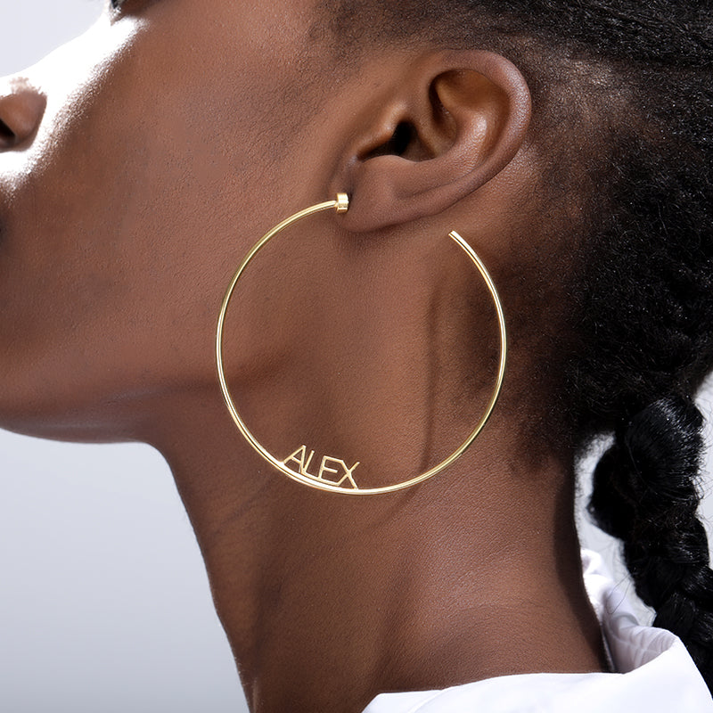 Personalized Name Hoop Earrings