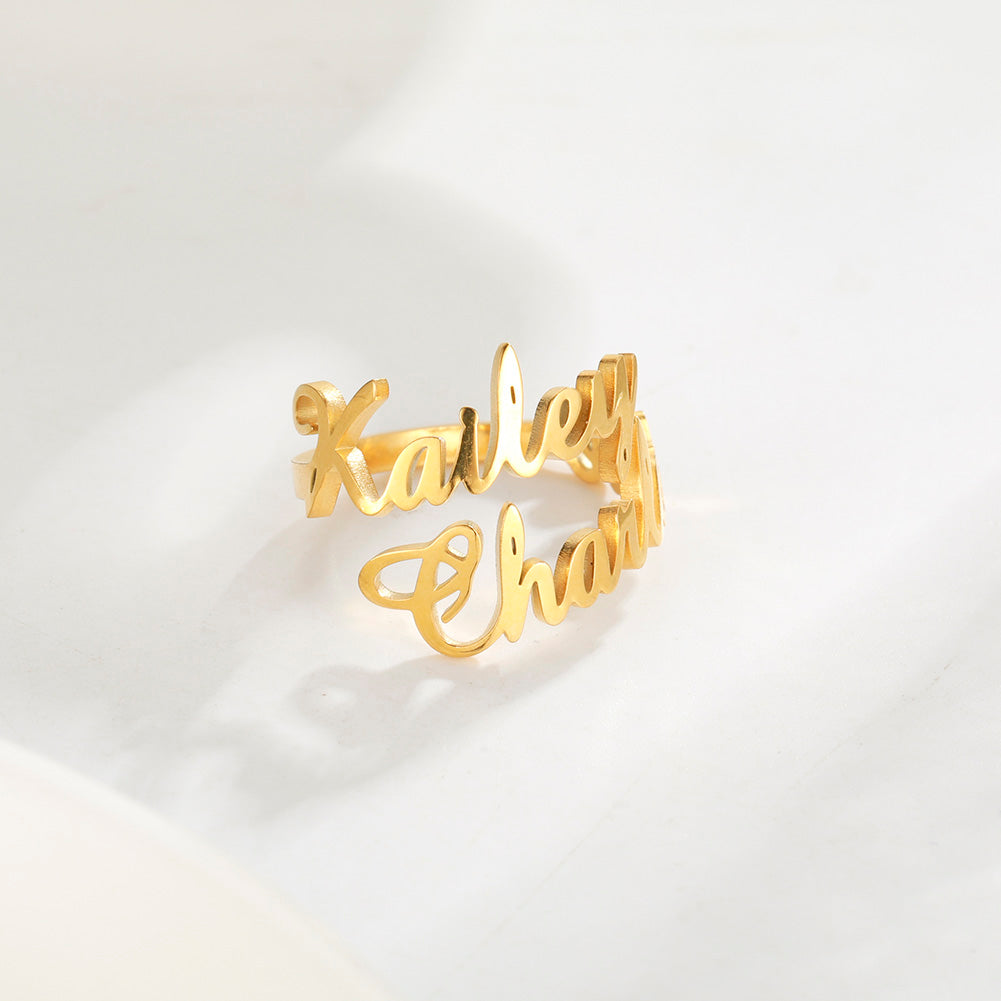 “Be You” Personalized  Two Name  Ring
