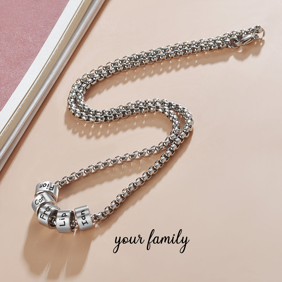 Personalized Family Names Bead Necklace