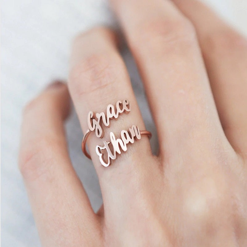 “Be You” Personalized  Two Name  Ring