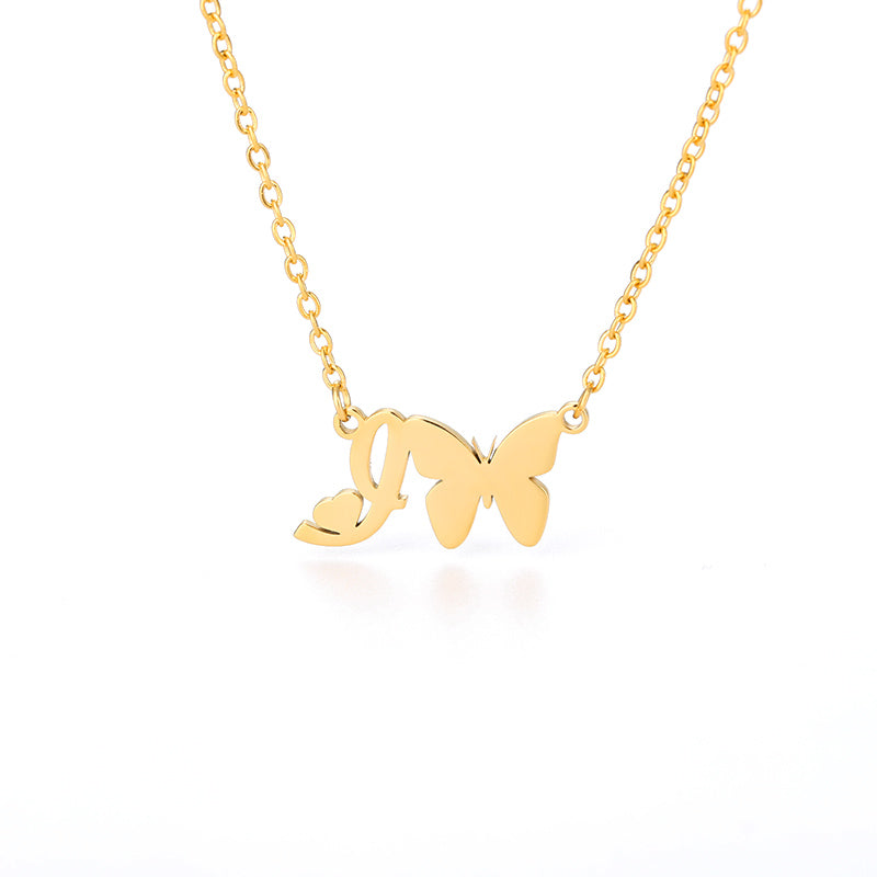 Letters Butterfly Necklace