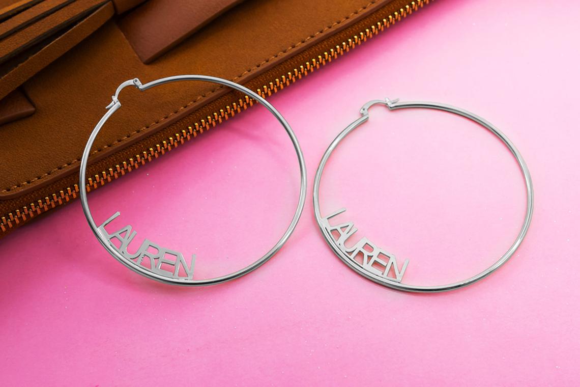 “Be You” Personalized  Hoop Name Earrings