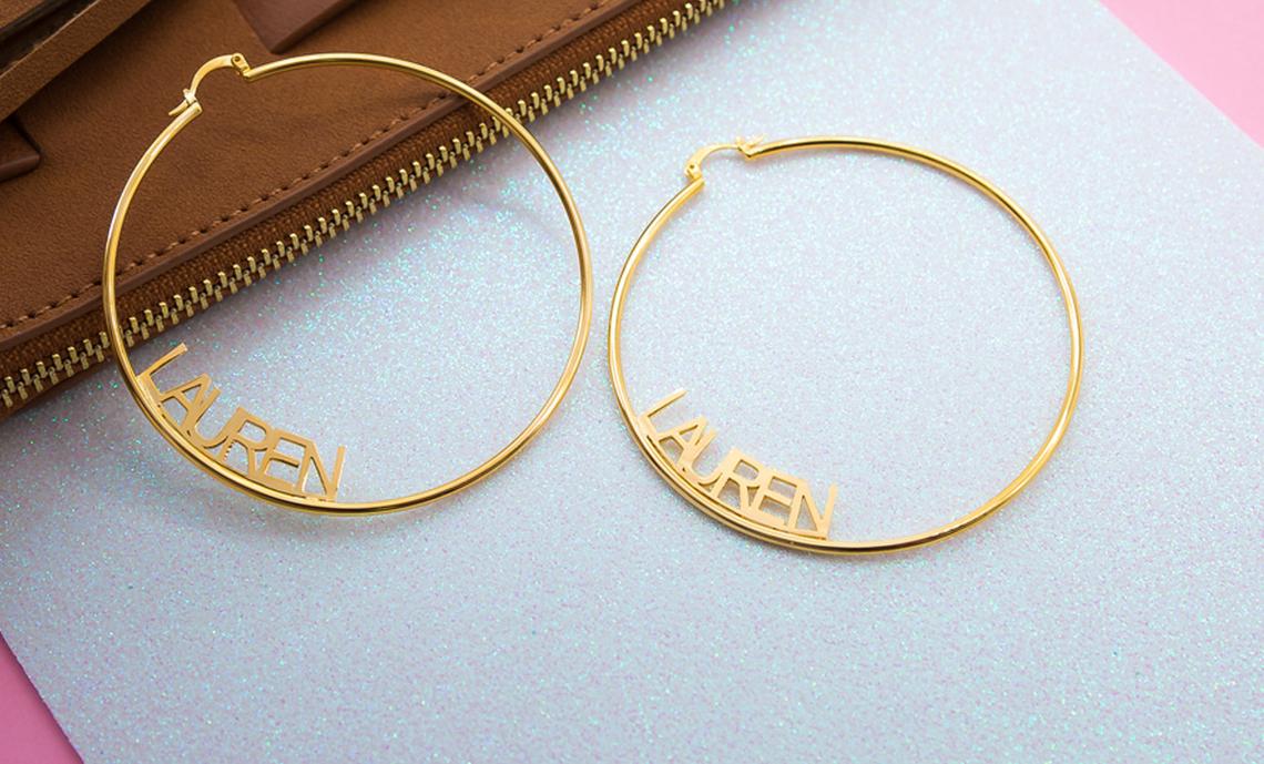 “Be You” Personalized  Hoop Name Earrings