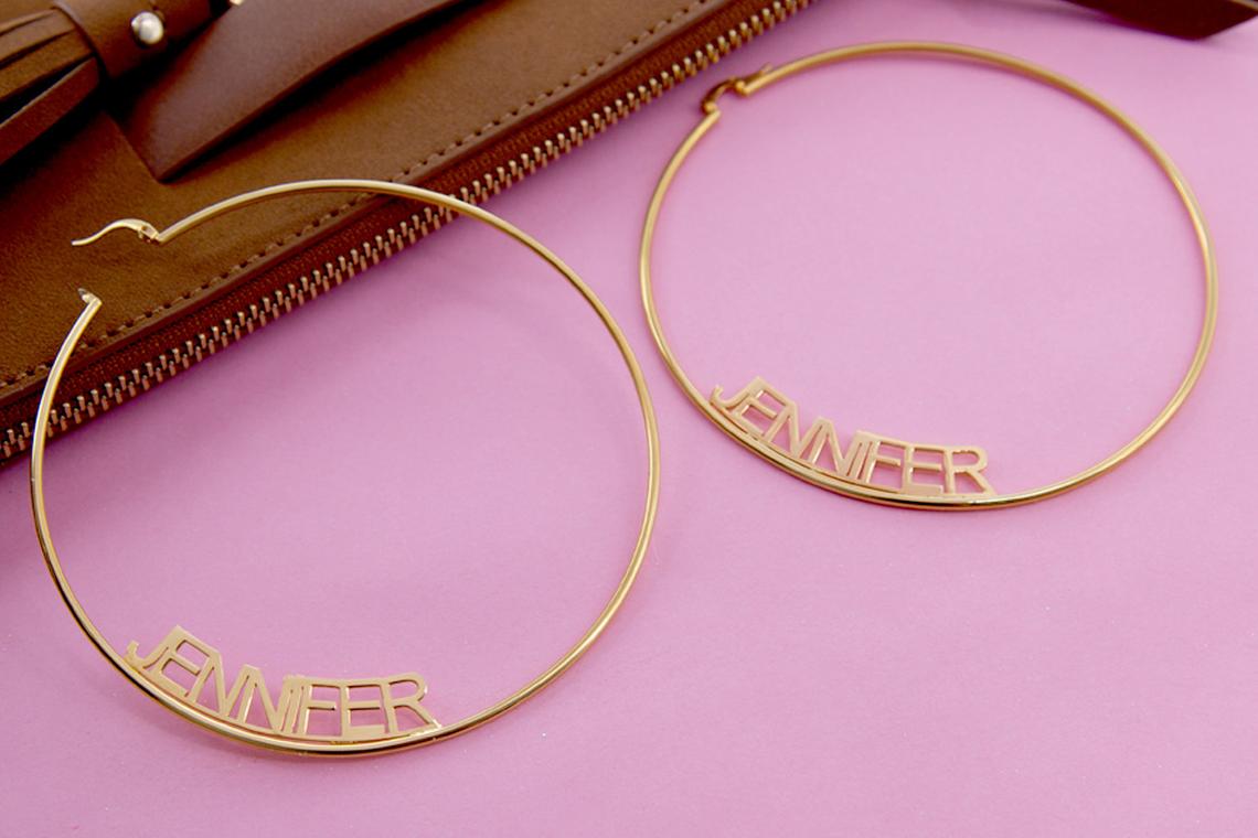 “Be You” Personalized  Hoop Name Earrings