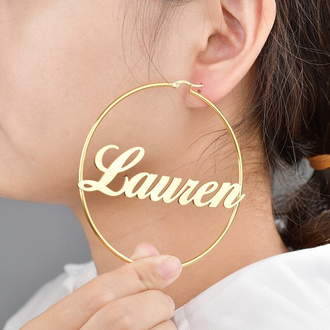 “Be You”Personalized 20-70 MM Big Hoop Earrings