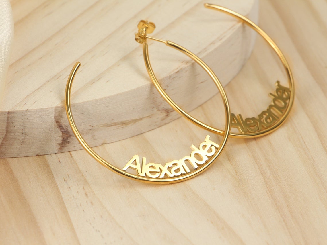 Personalized Name Hoop Earrings